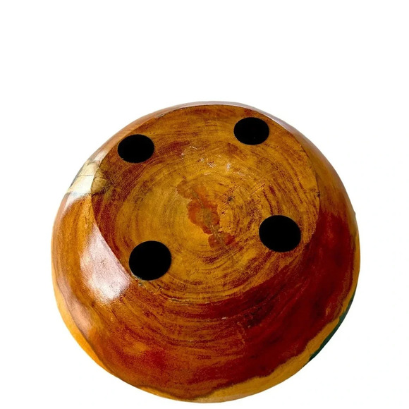 Handmade Teak Bowl With Turqoise Resin - Picture 4 of 5